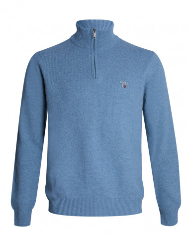 Pull Buenos Aires col zip Otago bleu ocean pour homme