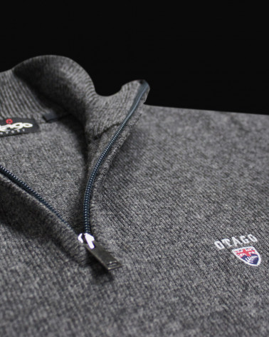 col du Pull Buenos Aires col zip Otago gris anthracite pour homme