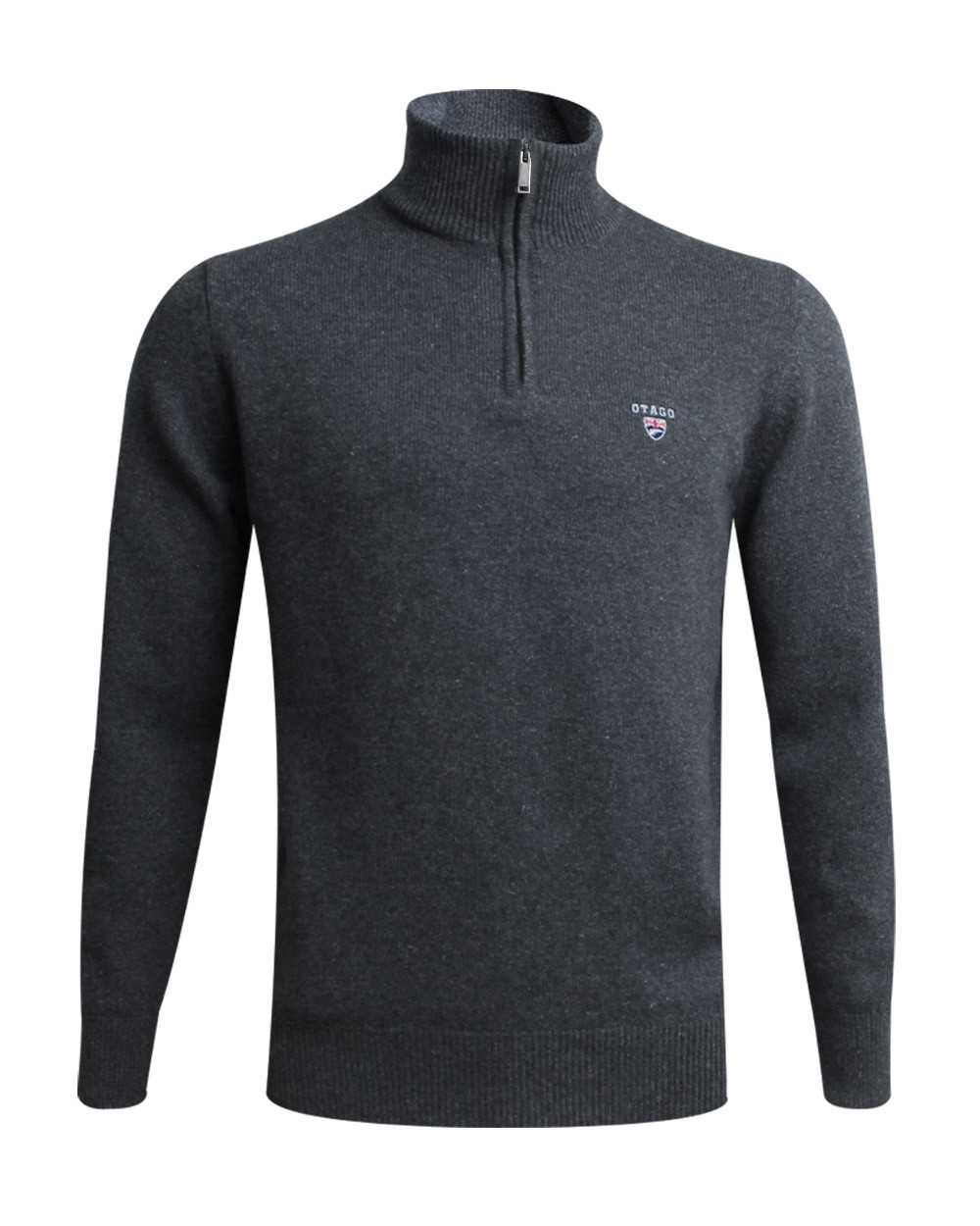 Pull Buenos Aires col zip Otago gris anthracite pour homme
