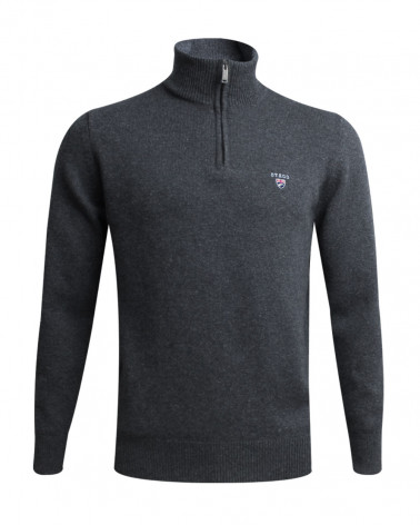 Pull Buenos Aires col zip Otago gris anthracite pour homme