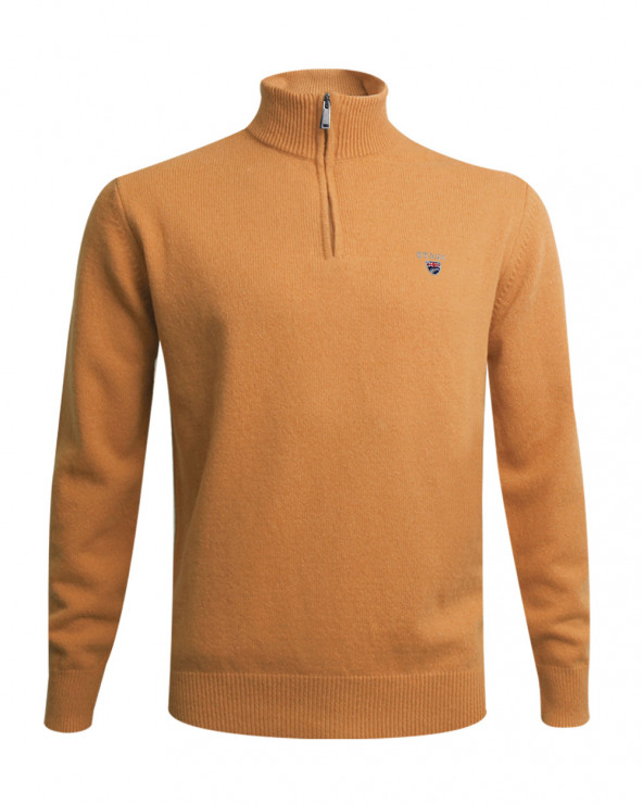 Pull Buenos Aires col zip Otago pamplemousse pour homme