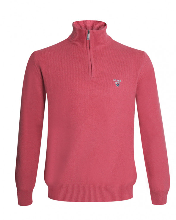 face du Pull Buenos Aires col zip Otago rose marsala pour homme
