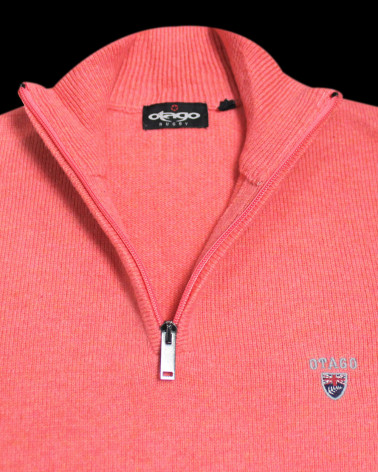 col du Pull Buenos Aires col zip Otago rose pour homme