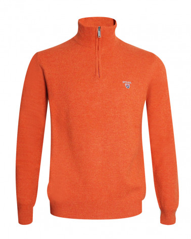 Pull Buenos Aires col zip Otago orange pour homme