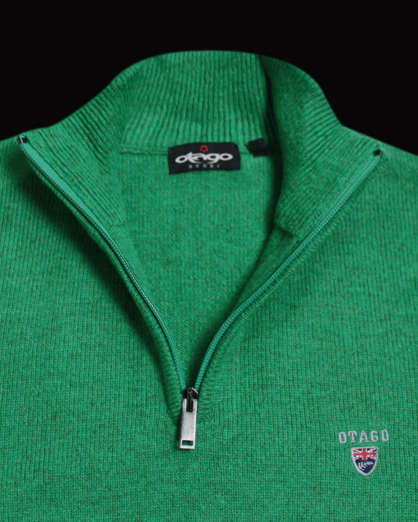 col du Pull Buenos Aires col zip Otago vert pour homme