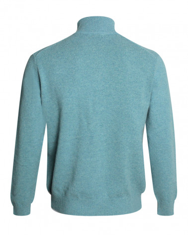 dos du Pull Buenos Aires col zip Otago vert clair chiné pour homme