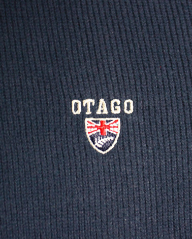 broderie du Sweat zip 25SW7 Otago rugby bleu marine