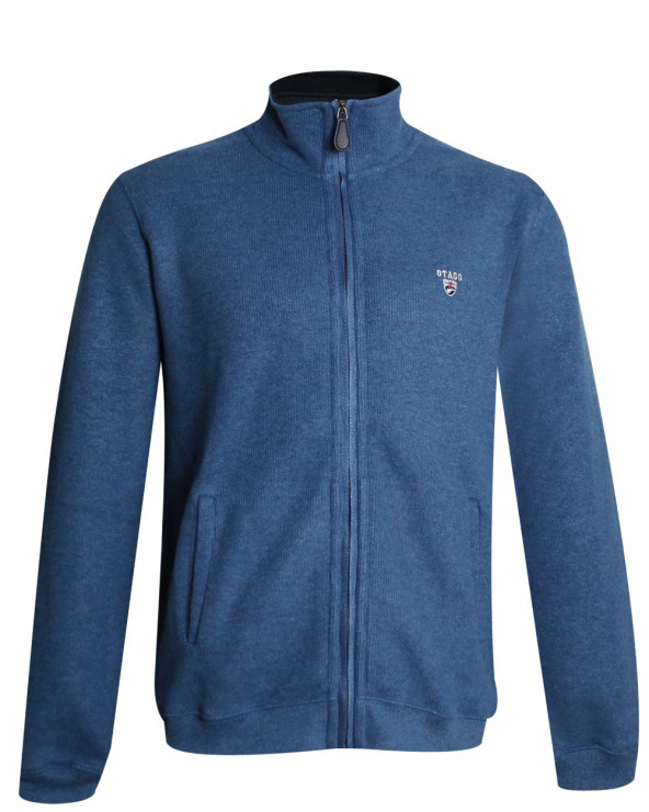 Sweat zip 25SW7 Otago rugby bleu denim pour homme