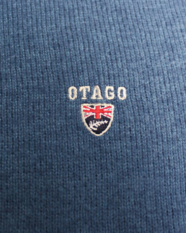 broderie du Sweat zip 25SW7 Otago rugby bleu denim pour homme