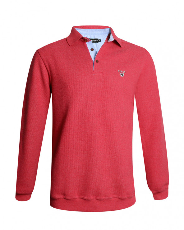 Polo manches longues pour homme 25POML1 Otago rugby corail