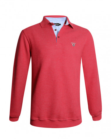 Polo manches longues pour homme 25POML1 Otago rugby corail