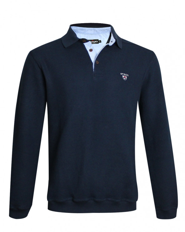 Polo manches longues pour homme 25POML1 Otago rugby bleu marine