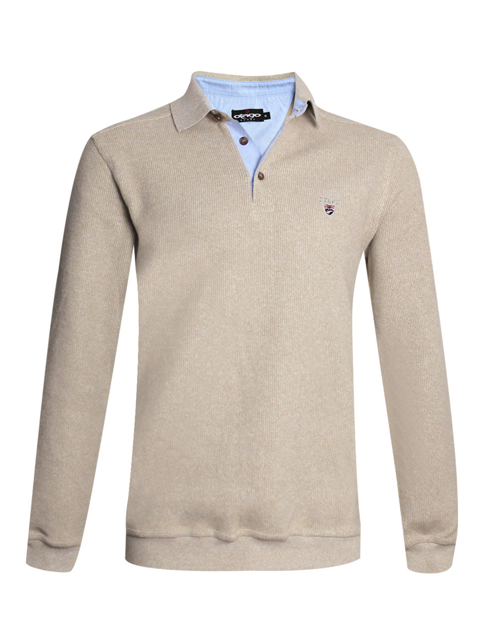 Polo manches longues pour homme 25POML1 Otago rugby beige