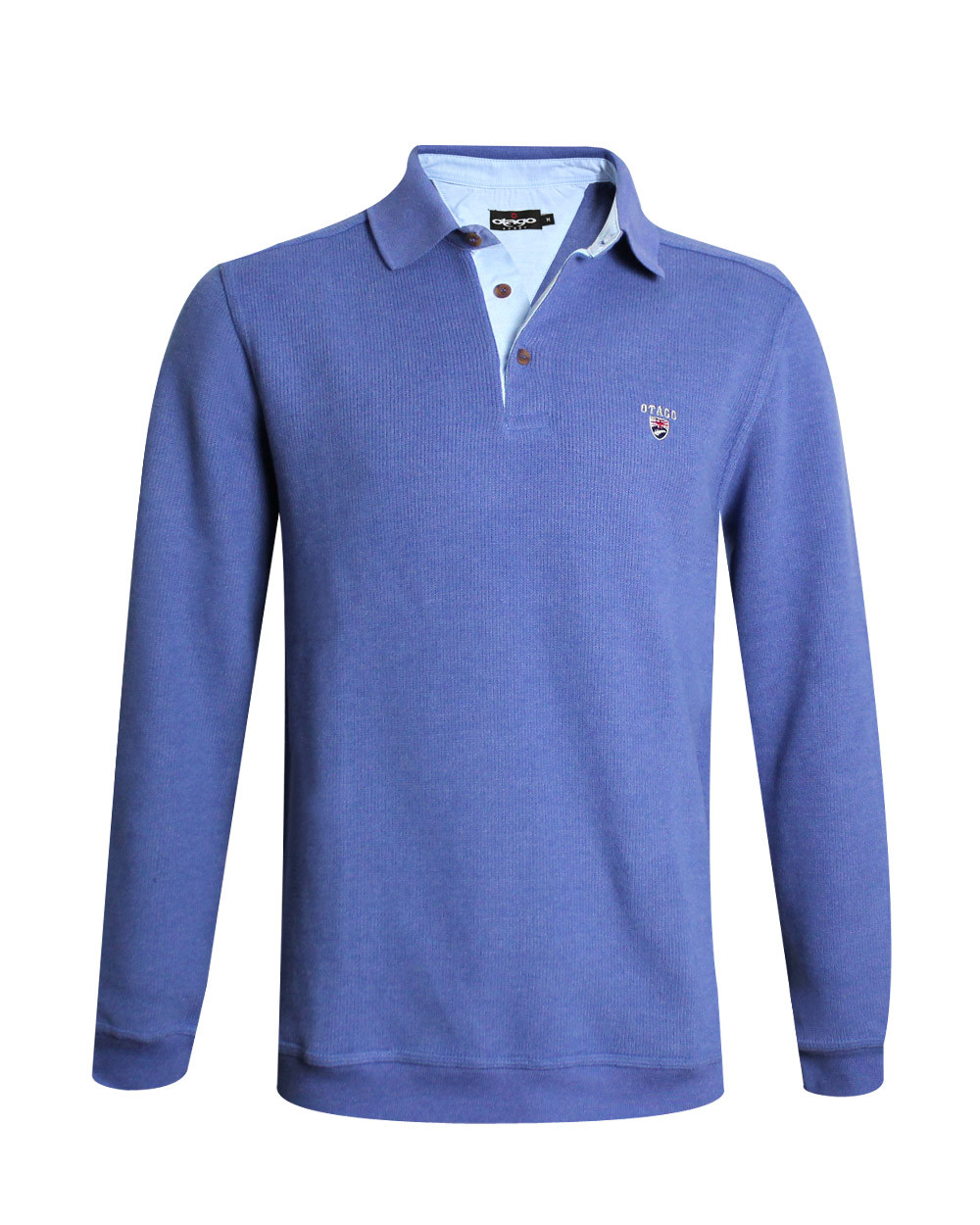 Polo manches longues pour homme 25POML1 Otago rugby bleu lavande