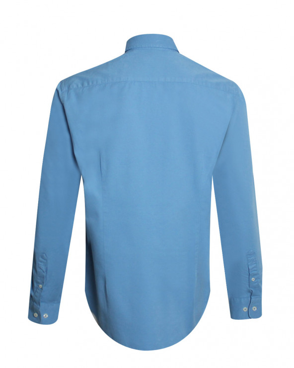 dos de la Chemise manches longues homme Thomas Otago bleu Gorona