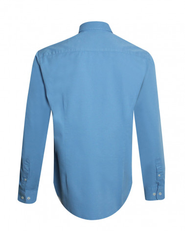 dos de la Chemise manches longues homme Thomas Otago bleu Gorona