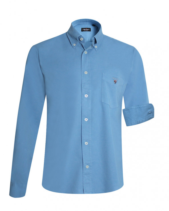 Chemise manches longues homme Thomas Otago bleu Gorona