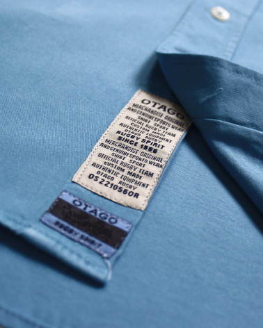 détail de la Chemise manches longues homme Thomas Otago bleu Gorona