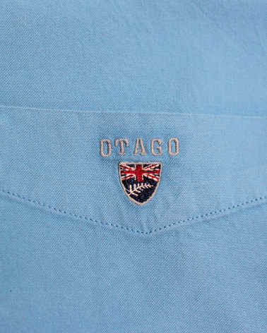 broderie de la Chemise manches longues homme Thomas Otago bleu Gorona