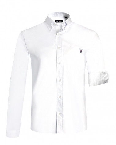 Chemise manches longues homme Thomas Otago blanche