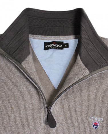 col du Sweat homme col zip 24SW7 Otago rugby beige