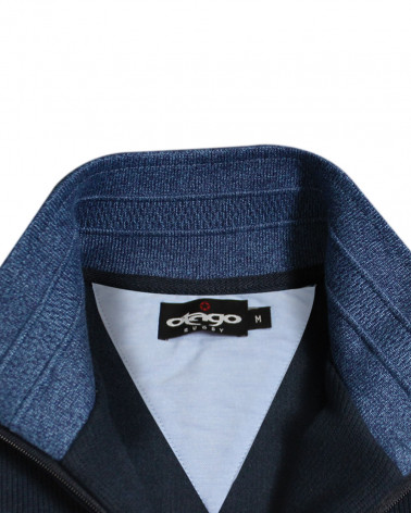 col du Sweat col zip 24SW7 Otago rugby bleu marine pour homme