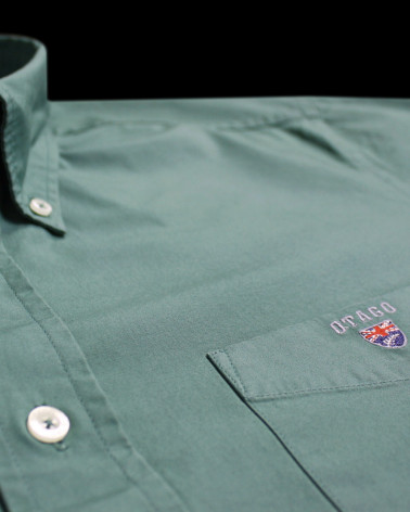 détail de la Chemise manches longues homme Thomas Otago jade