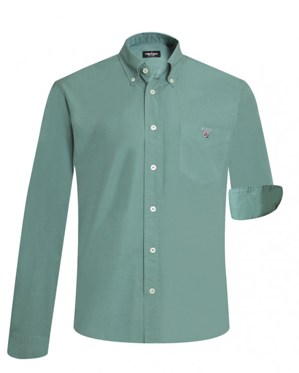 Chemise manches longues homme Thomas Otago jade