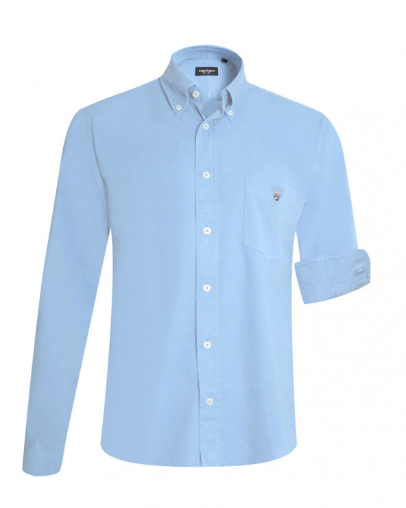 Chemise manches longues homme Thomas Otago ciel Gorona