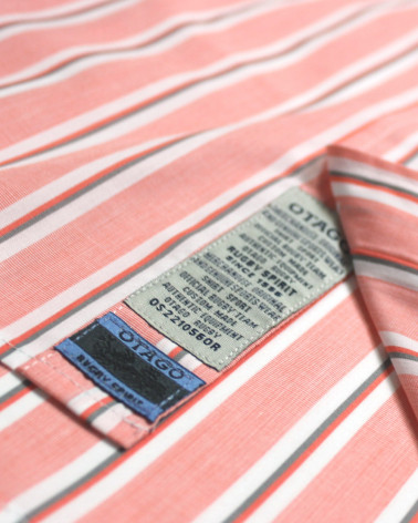patte de la Chemise manches longues homme 279 Otago rayée corail