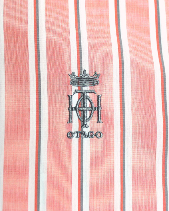broderie de la Chemise manches longues homme 279 Otago rayée corail