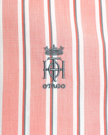 broderie de la Chemise manches longues homme 279 Otago rayée corail