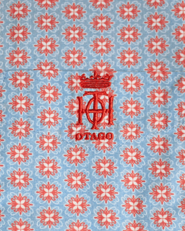 Broderie côté coeur de la chemise E2012 Otago bleu ciel pour homme