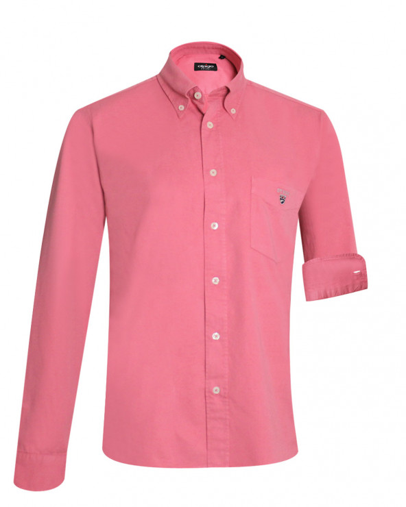 Chemise manches longues homme Thomas Otago rose blush