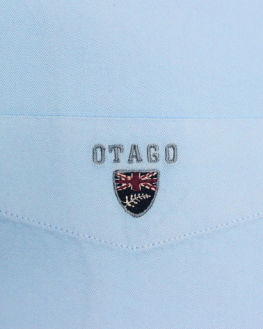 broderie de la Chemise manches longues homme Thomas Otago ciel Gorona
