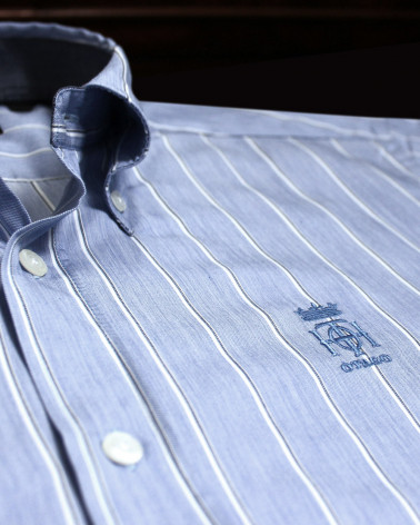 broderie de la Chemise manches longues homme 280 Otago rayée denim