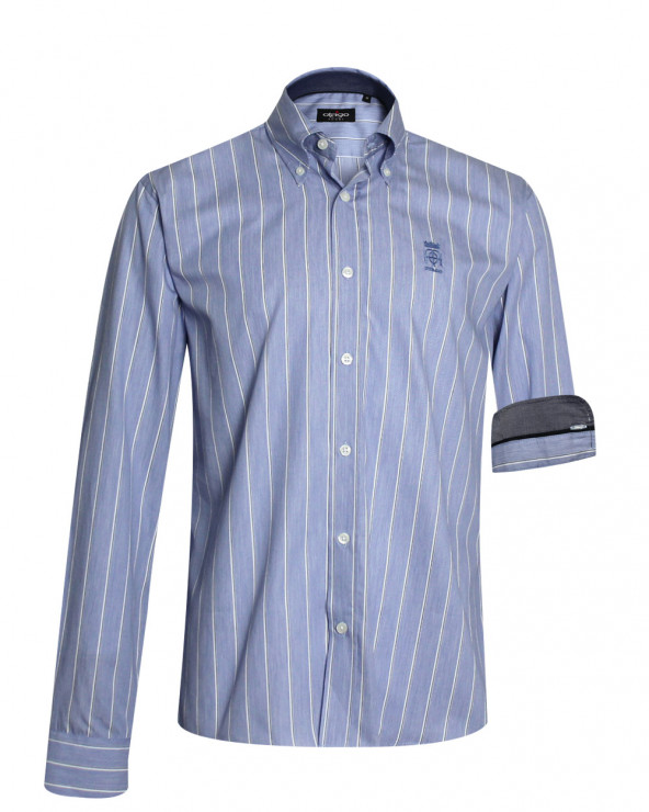Chemise manches longues homme 280 Otago rayée denim