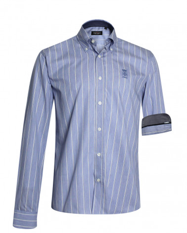 Chemise manches longues homme 280 Otago rayée denim