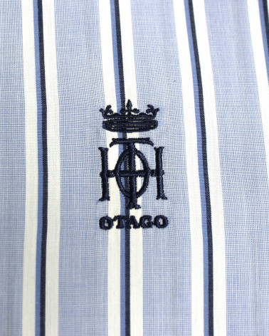 broderie de la Chemise manches longues homme 278 Otago rayée bleu ciel