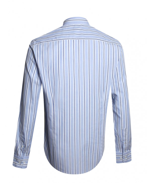 dos de la Chemise manches longues homme 278 Otago rayée bleu ciel