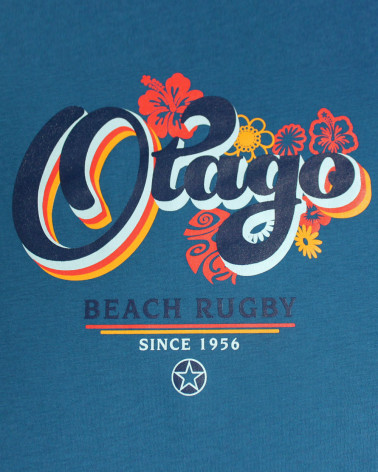 détail du Tee-shirt Otavint Otago rugby blue sapphire coton Bio pour homme