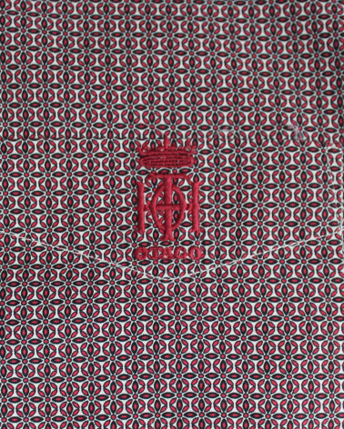 Broderie côté coeur de la chemise E2011 Otago rouge pour homme