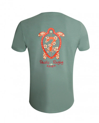 Tee-shirt Tortue7 Otago rugby moss green col rond pour homme
