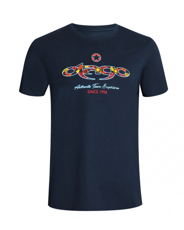 face du Tee-shirt Tago Otago rugby marine col rond pour homme