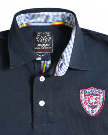 col et ensemble brodé côté cœur du Polo homme Tago