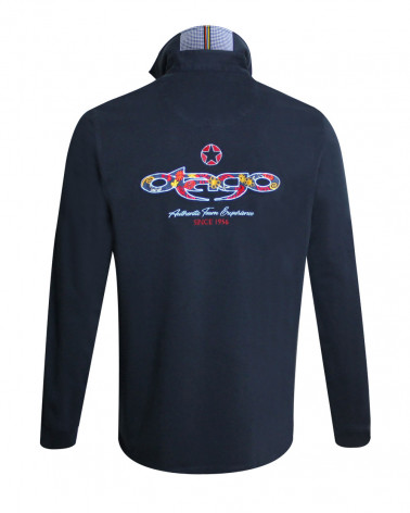 dos du Polo homme manches longues TAGO Otago rugby marine