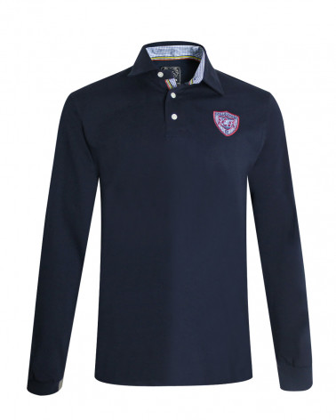 face du Polo homme manches longues TAGO Otago rugby marine