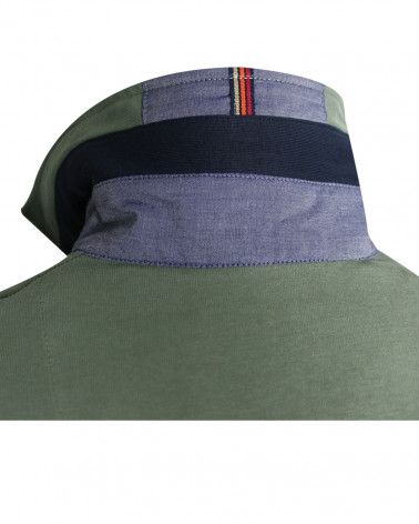dos du col revers du Polo homme manches longues Yaka Otago rugby kaki