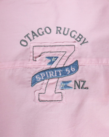 Broderie au dos de la chemise Bella Otago rose homme