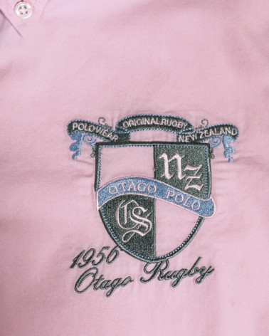 Broderie côté coeur de la chemise Bella Otago rose pour homme